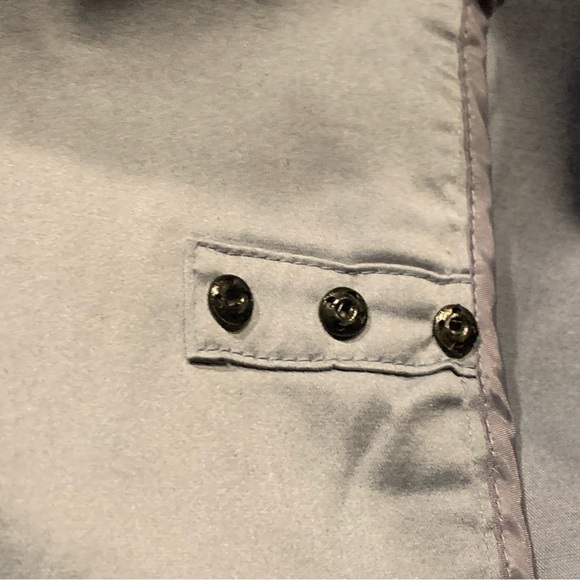 Igigi Wrap Jacket Blouse Plus 24 Blue True Wrap, Wide Lapels, Snap Adjust Buckle - Picture 15 of 16